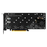 Carte Controleur PCIe 4.0 16x Asrock Hyper Quad pour NVMe M.2