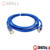 Câble/Cordon réseau RJ45 Catégorie 6 FTP (F/UTP) Droit 25cm (Bleu)